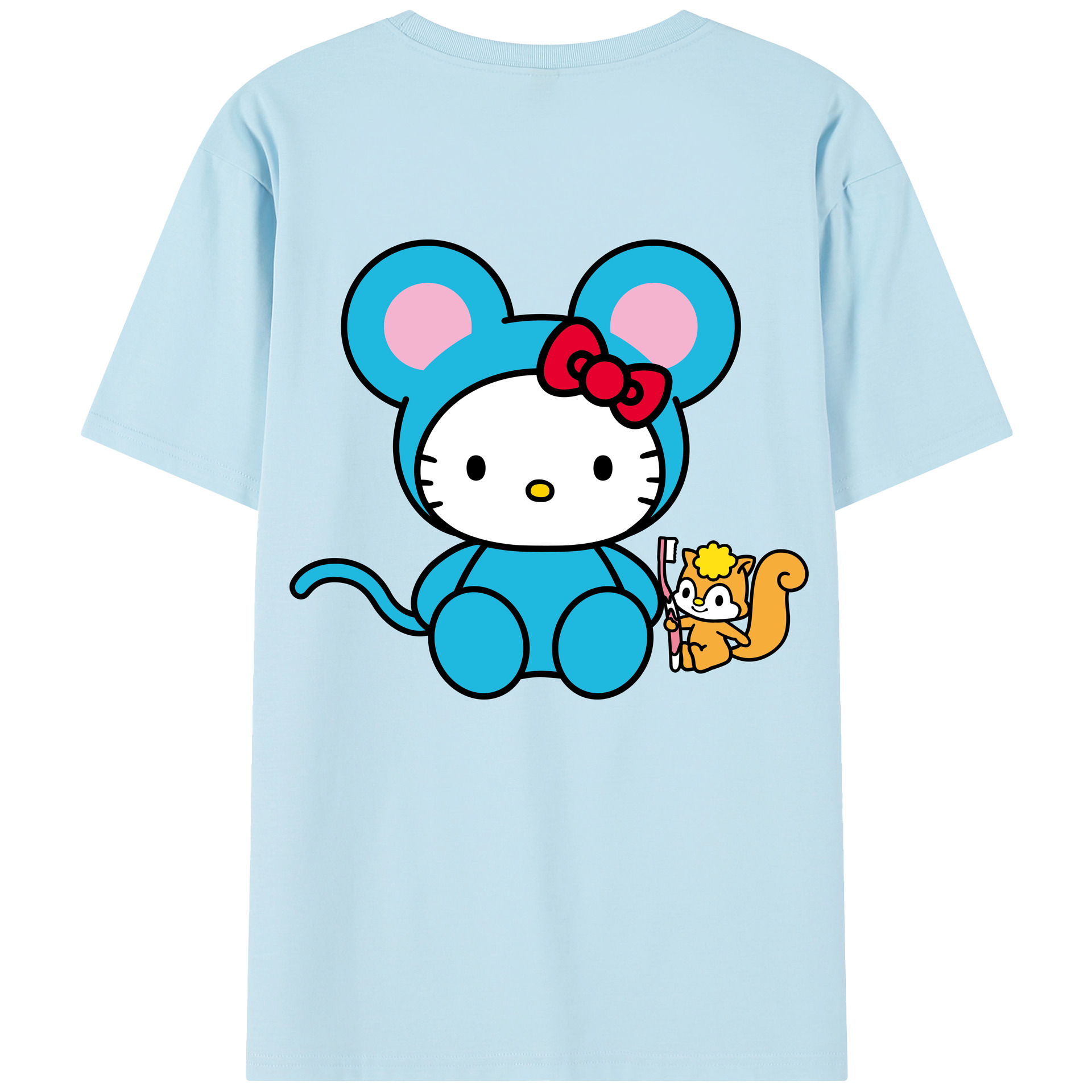 （画像用） Hello Kitty ハローキティ 綿100％半袖Tシャツ（背面プリント）